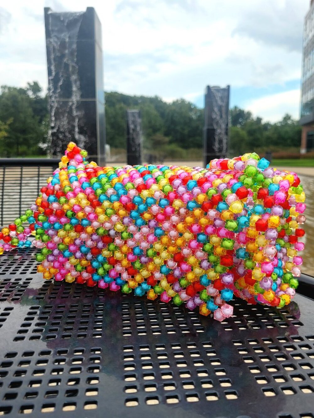Handmade crystal beaded bag